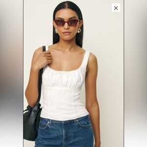 Reformation Balia Linen Top Ivory - Size 10 brand new, never worn